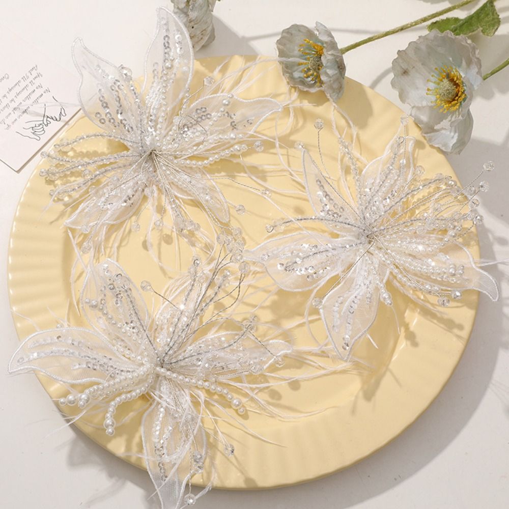 Feather Pearl 3D Organza Flowe - مراجعة Applique Patch Flower وسعره