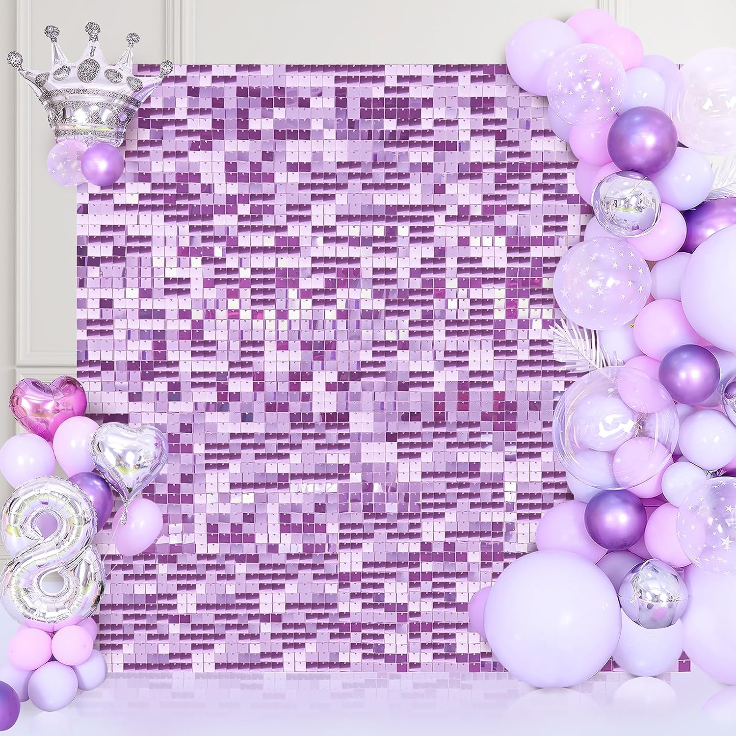 12PCS/Set Light Purple Shimmer - مراجعة Sequin Fabric Panel وسعره