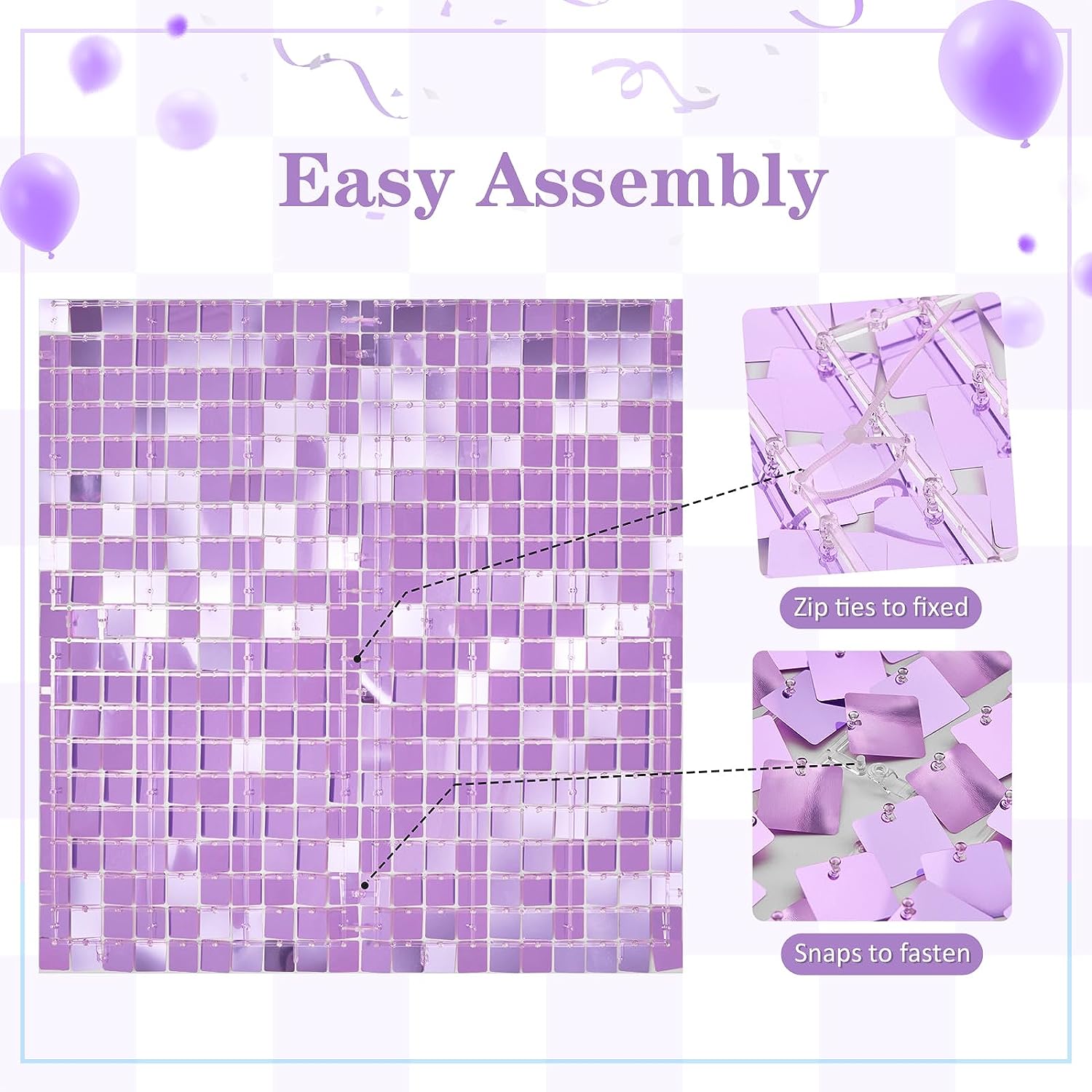 12PCS/Set Light Purple Shimmer - مراجعة Sequin Fabric Panel وسعره