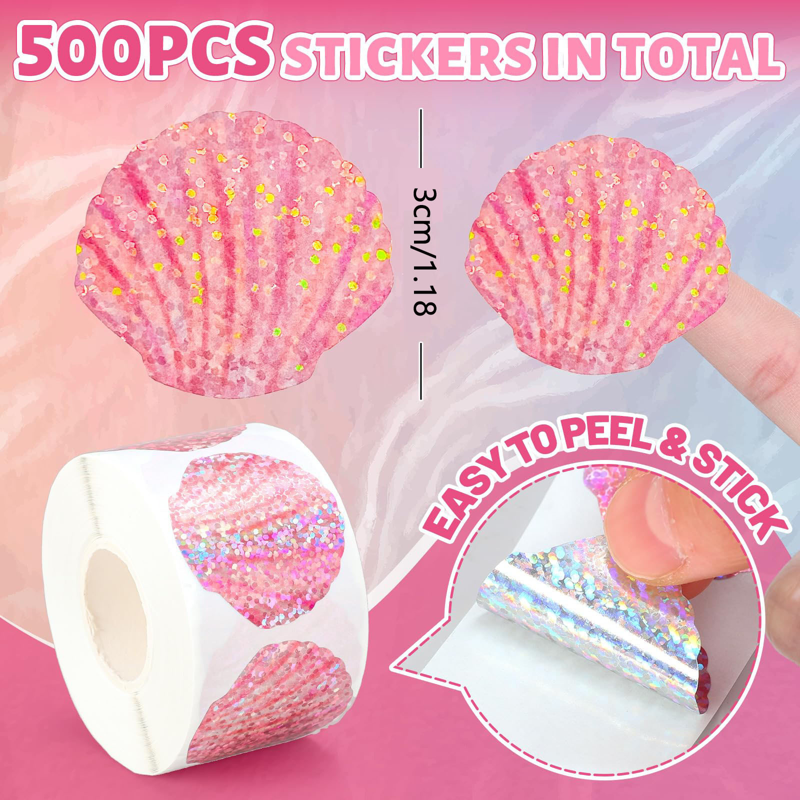 500 Pcs Summer Seashell Sticke - مراجعة Glitter Vinyl Roll وسعره