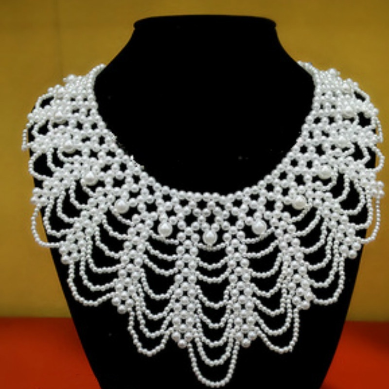 New Pearl Beaded Lace Trim Col - مراجعة Beaded Trim Fringe وسعره