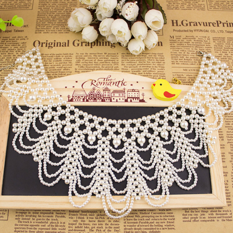 New Pearl Beaded Lace Trim Col - مراجعة Beaded Trim Fringe وسعره