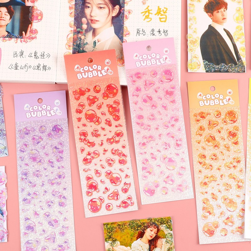 Aesthetic Bubble Kawaii Sticke - مراجعة Glitter Vinyl Roll وسعره