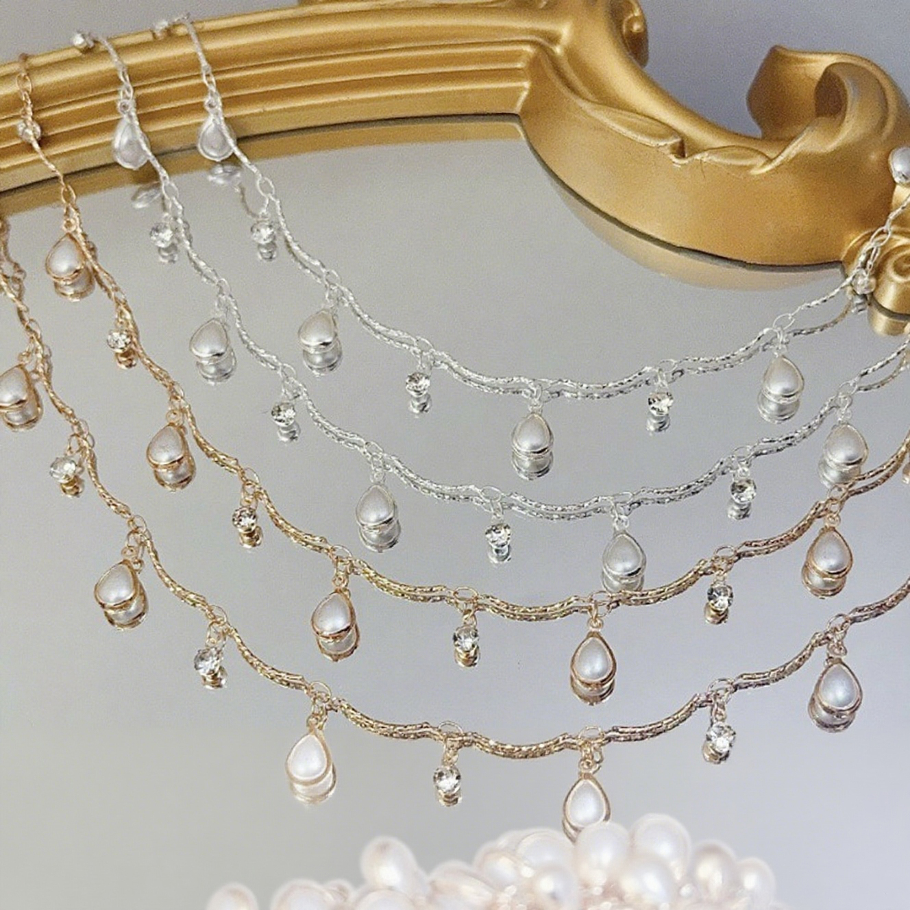 0.5/1/2M Exquisite Curved Stic - مراجعة Pearl Trim Chain وسعره