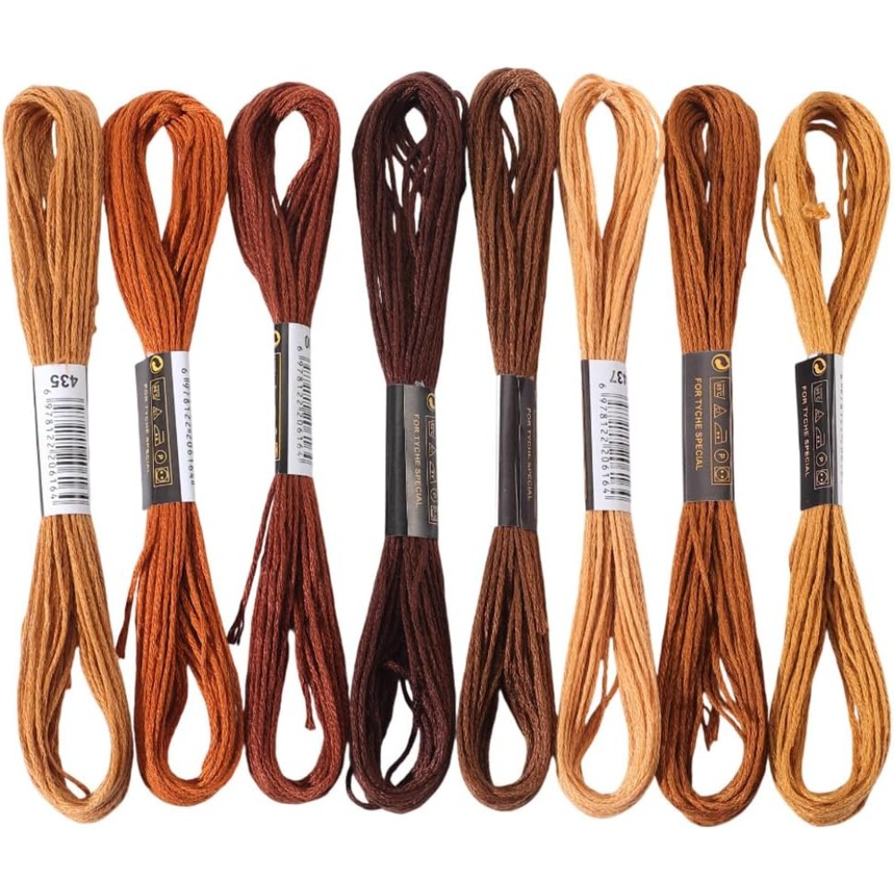 8 Skeins 6 Strands Brown Embro - مراجعة Embroidery Embellishments وسعره