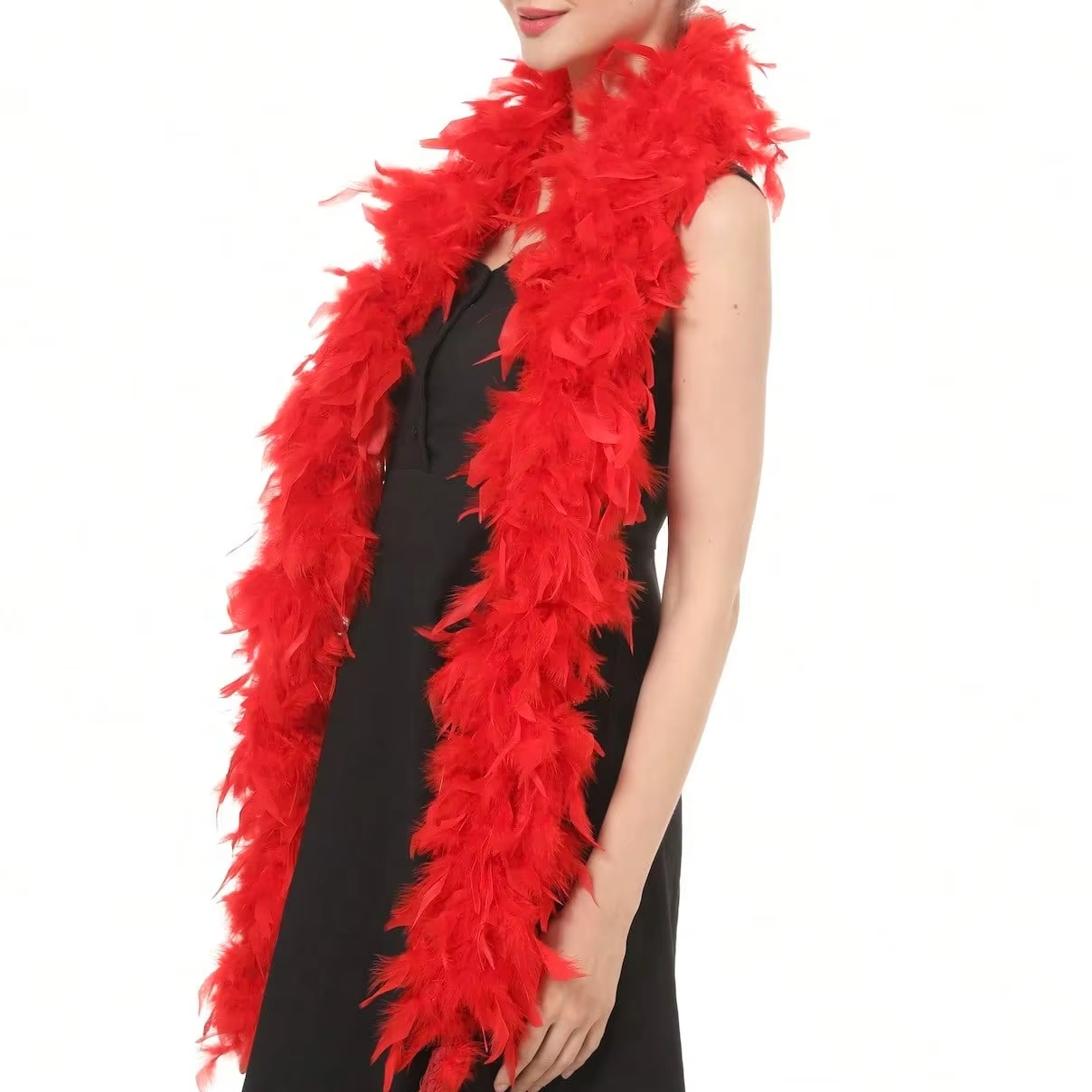 Red Marabou Feather Boa Trim F - مراجعة Feather Trim Marabou وسعره