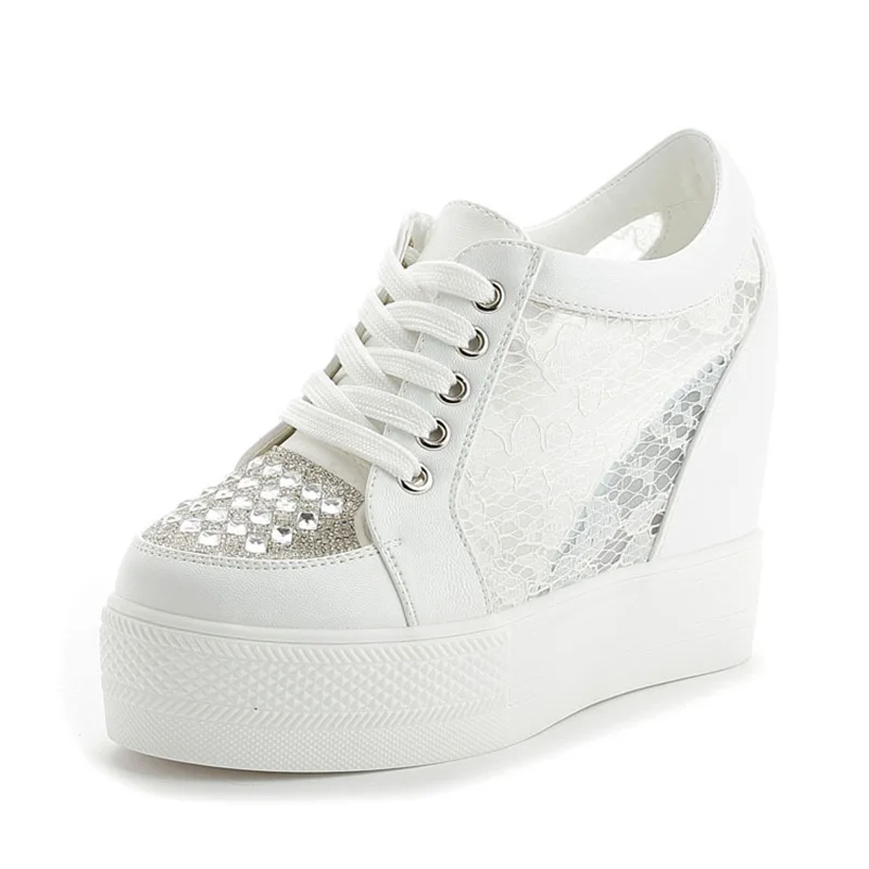 Fashion Sneakers Women Platfor - مراجعة Crystal Mesh Fabric وسعره