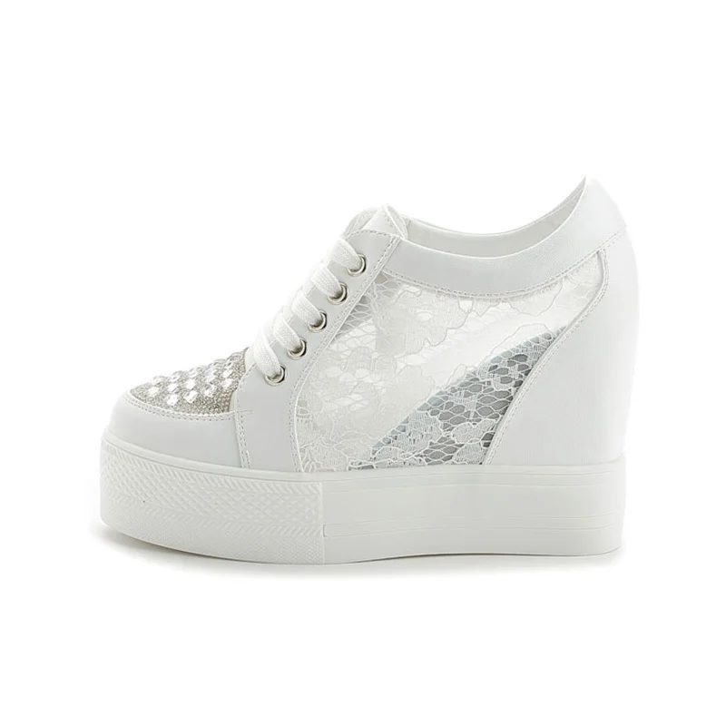 Fashion Sneakers Women Platfor - مراجعة Crystal Mesh Fabric وسعره
