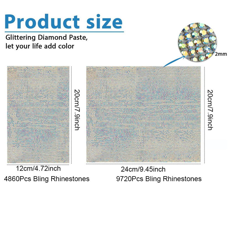 9720/4860Pcs Bling Rhinestone  - مراجعة Hotfix Rhinestone Sheet وسعره