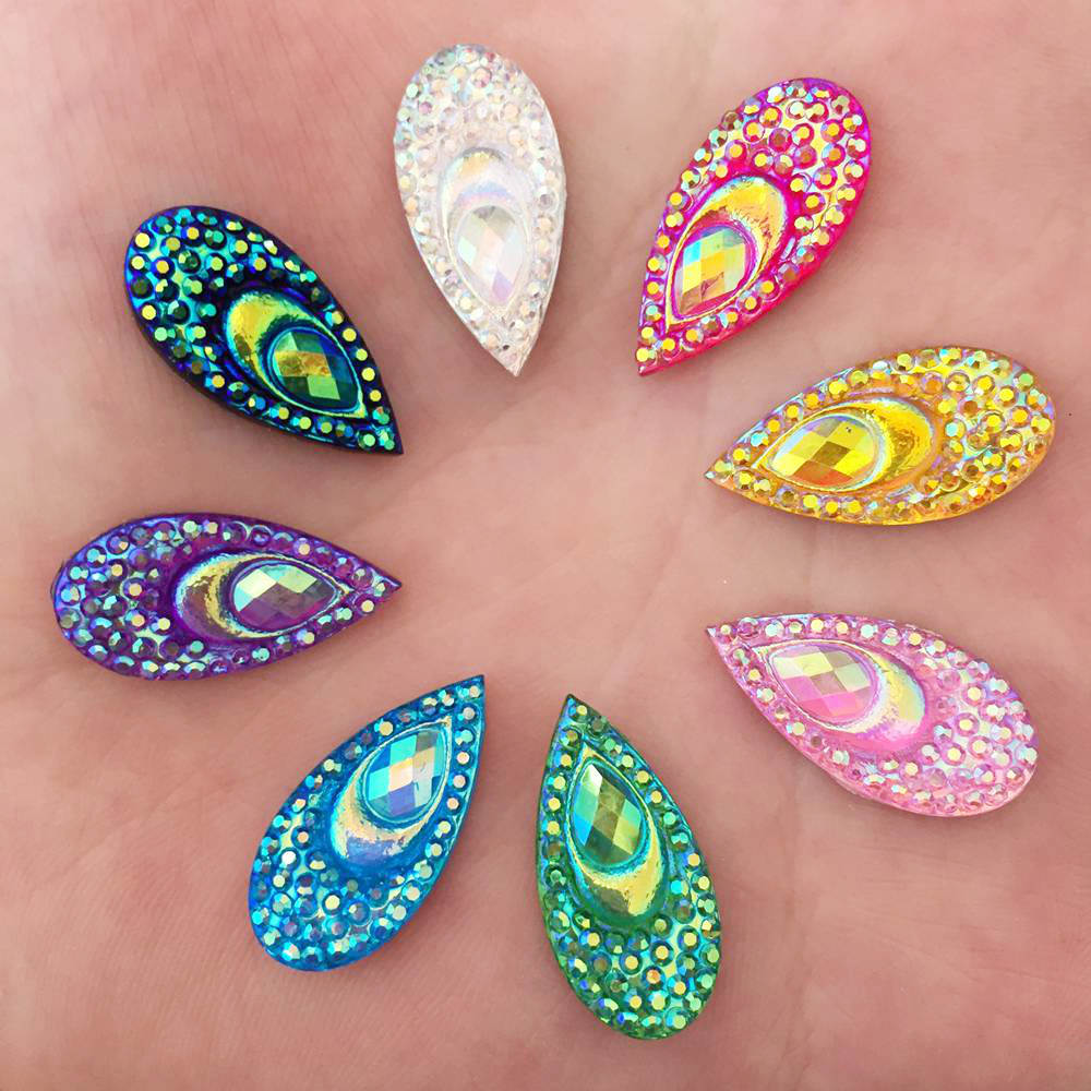 40PCS Resin 10*20mm Teardrop P - مراجعة Embellishment Glue Craft وسعره
