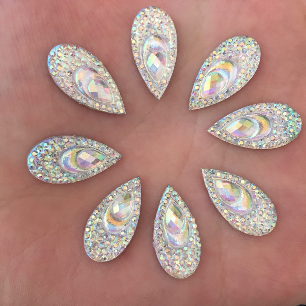 40PCS Resin 10*20mm Teardrop P - مراجعة Embellishment Glue Craft وسعره