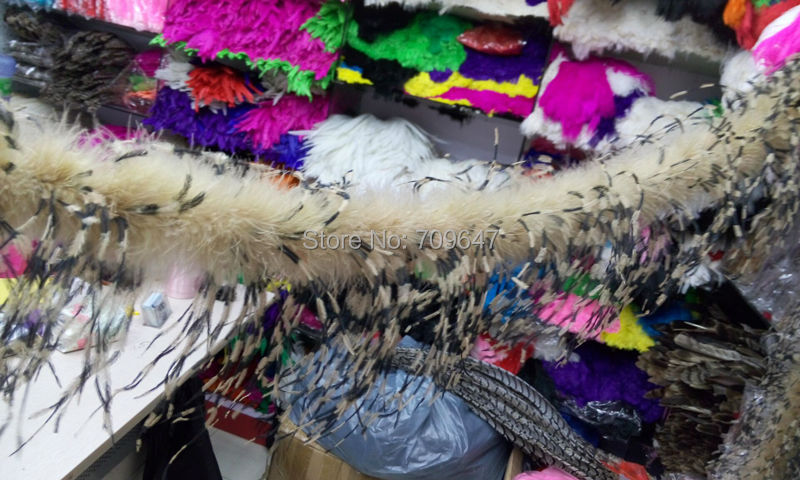 2Yards/lot Luxury Khaki&BLACK& - مراجعة Feather Trim Marabou وسعره