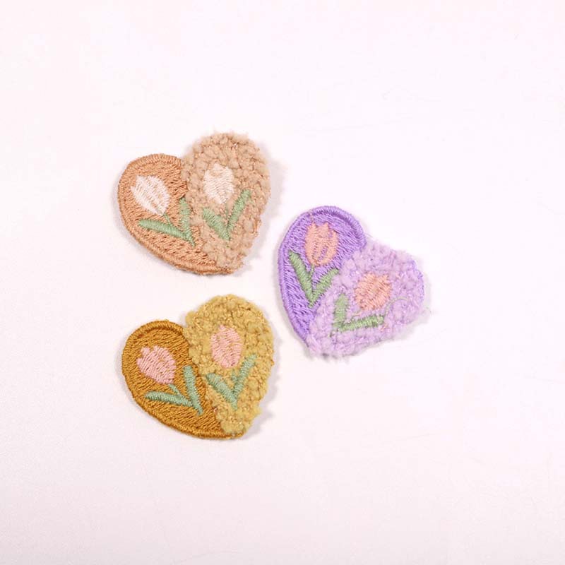 10PCS Wool Plush Love Flower A - مراجعة Applique Patch Flower وسعره