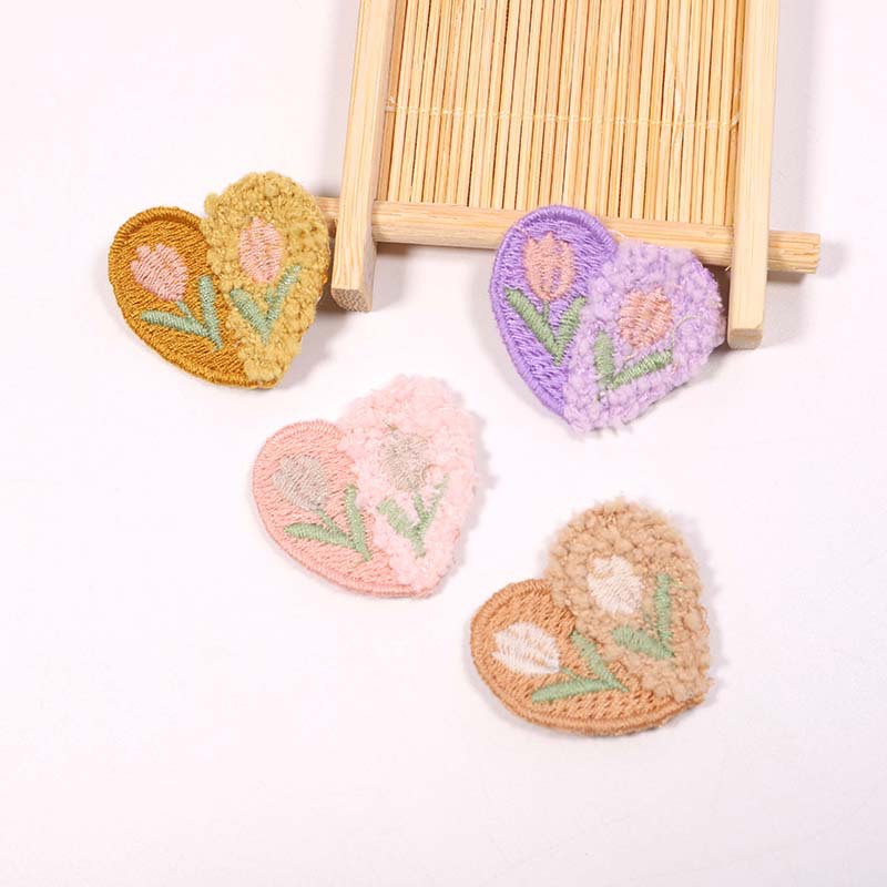 10PCS Wool Plush Love Flower A - مراجعة Applique Patch Flower وسعره