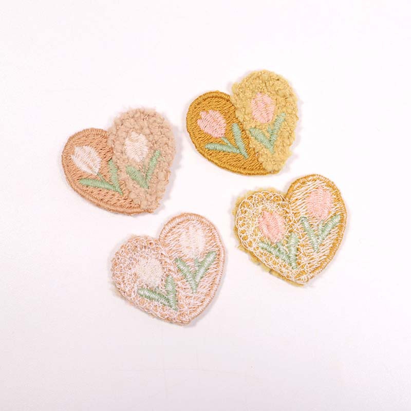 10PCS Wool Plush Love Flower A - مراجعة Applique Patch Flower وسعره