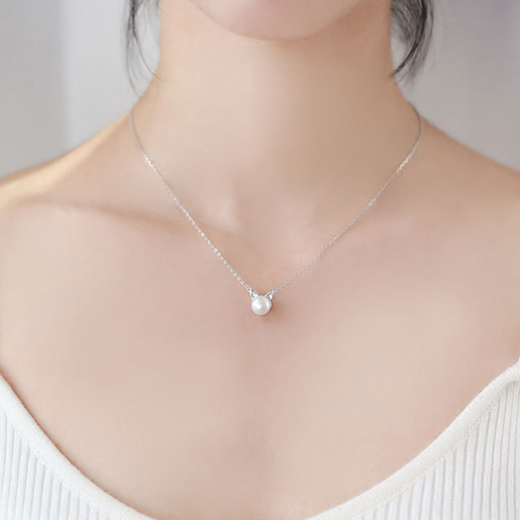 Fashion 925 Sterling Silver Je - مراجعة Pearl Trim Chain وسعره