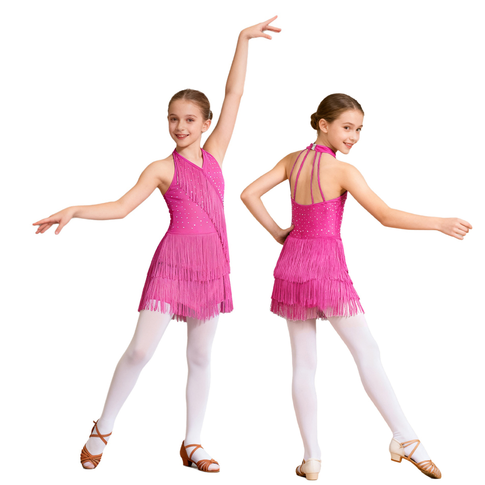 Kid Girls Latin Dance Tango Ch - مراجعة Rhinestone Banding Trim وسعره