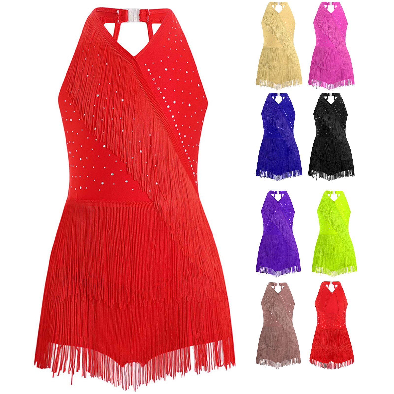 Kid Girls Latin Dance Tango Ch - مراجعة Rhinestone Banding Trim وسعره