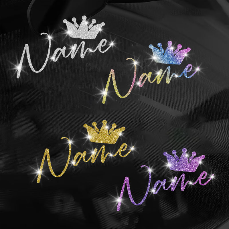 1PC Custom Glitter Crown and N - مراجعة Glitter Vinyl Roll وسعره