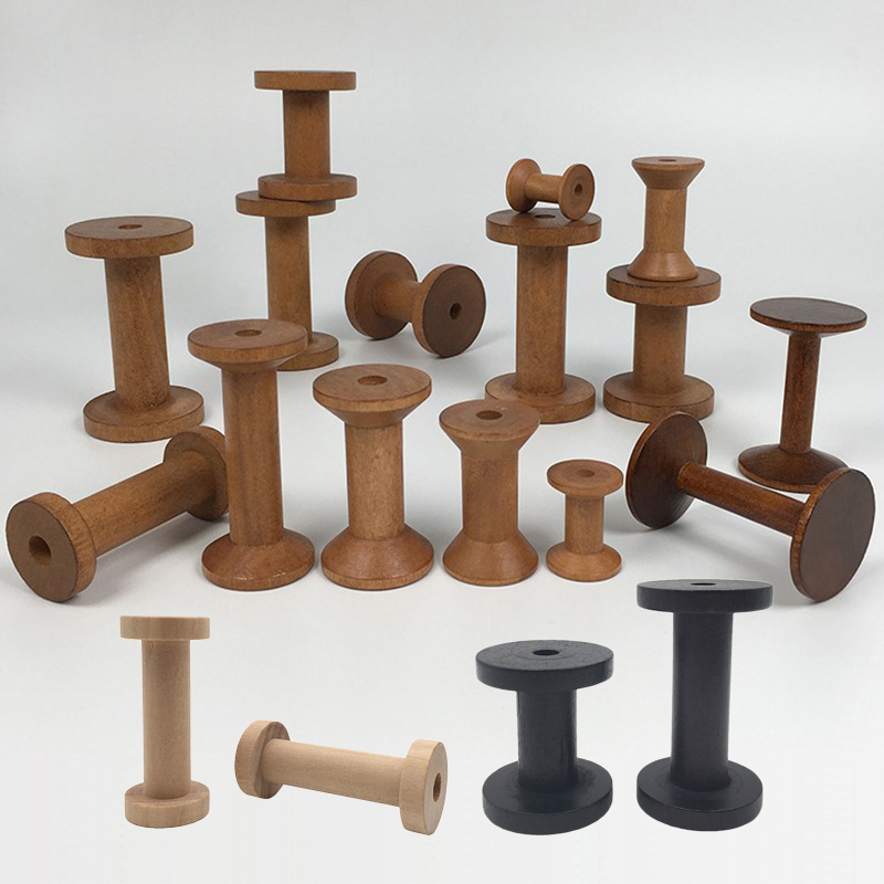 10Pcs/Set Vintage Natural Wood - مراجعة Organza Ribbon Spool وسعره