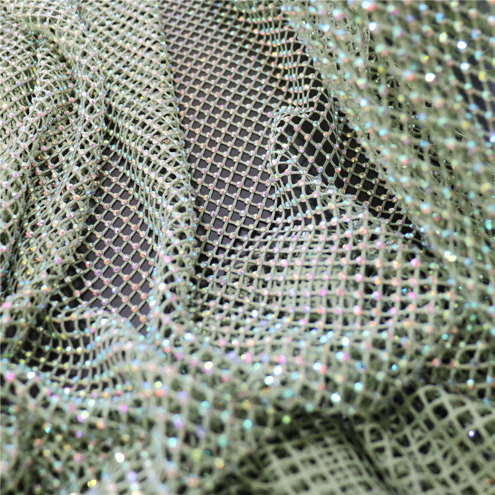 Fashion DIY AB Color Rhineston - مراجعة Crystal Mesh Fabric وسعره