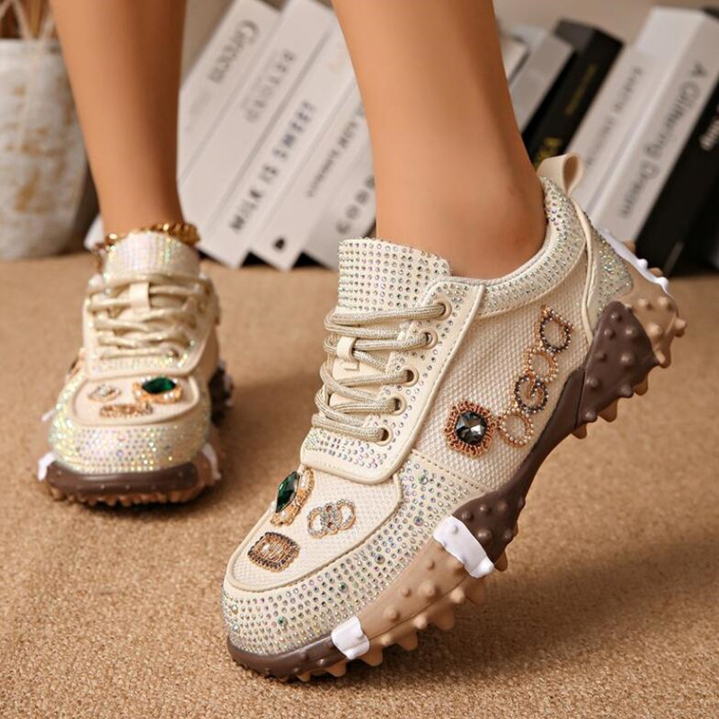 Women 2026 Sneakers Rhinestone - مراجعة Crystal Mesh Fabric وسعره