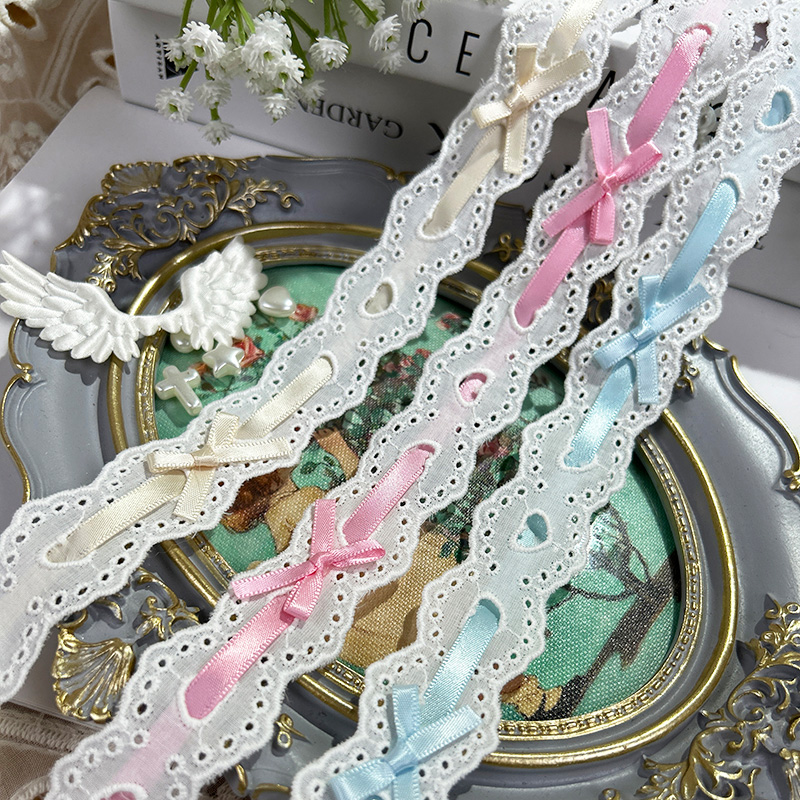 1yard Bow Pleated Lace Lolita  - مراجعة Lace Ribbon Trim وسعره
