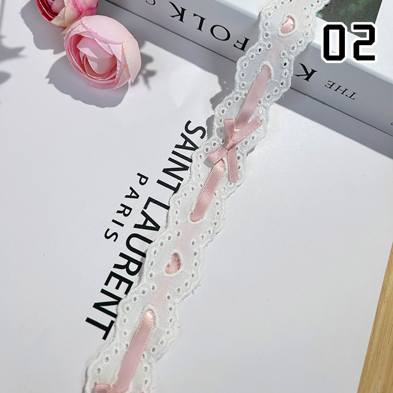 1yard Bow Pleated Lace Lolita  - مراجعة Lace Ribbon Trim وسعره