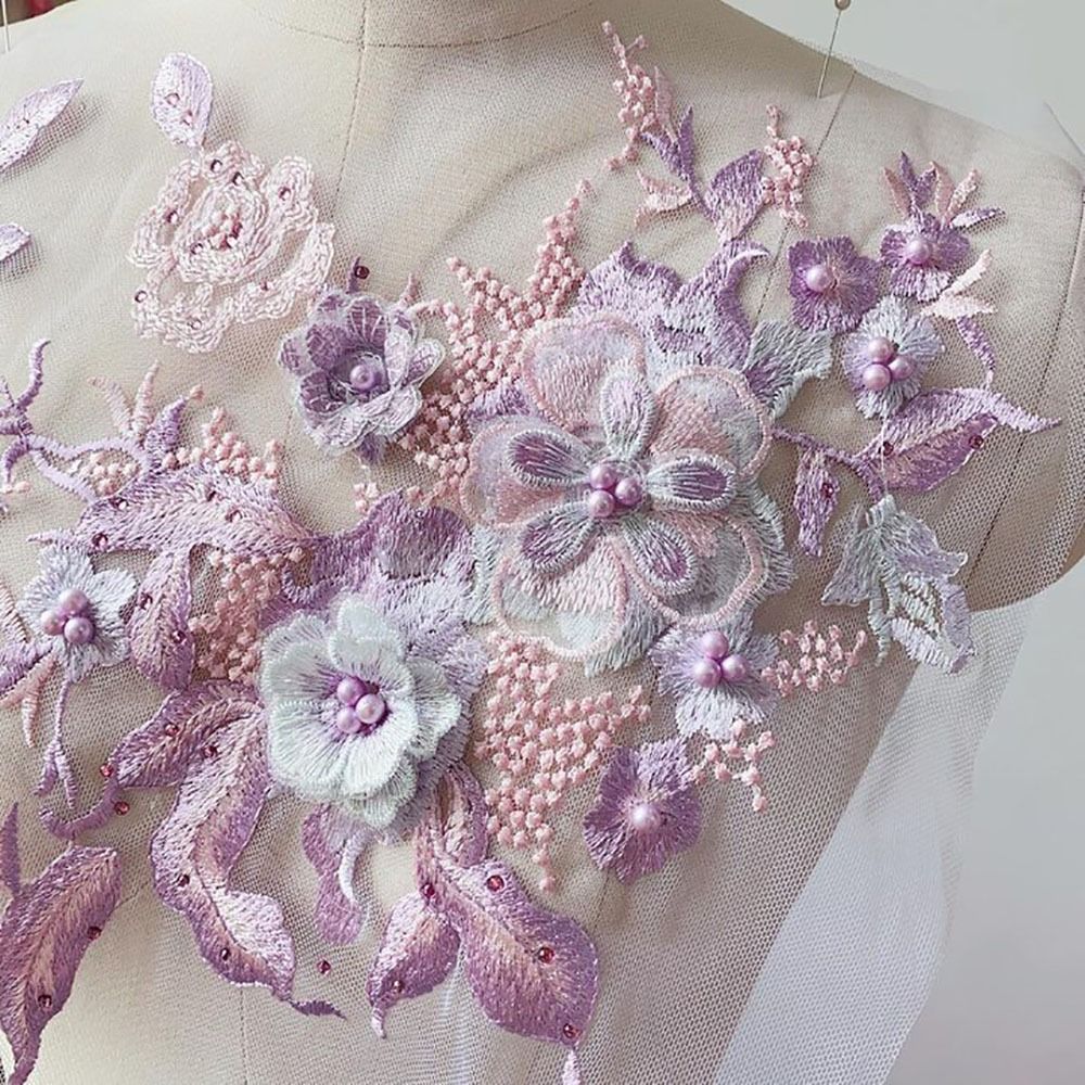 3D Flowers Beaded Lace Fabrics - مراجعة Applique Patch Flower وسعره