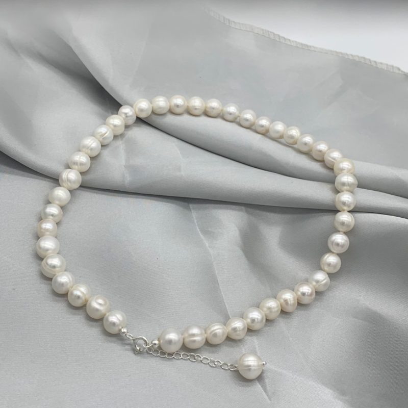 9-10mm Freshwater Pearl Neckla - مراجعة Pearl Trim Chain وسعره