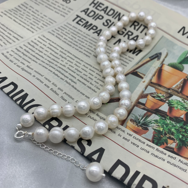 9-10mm Freshwater Pearl Neckla - مراجعة Pearl Trim Chain وسعره