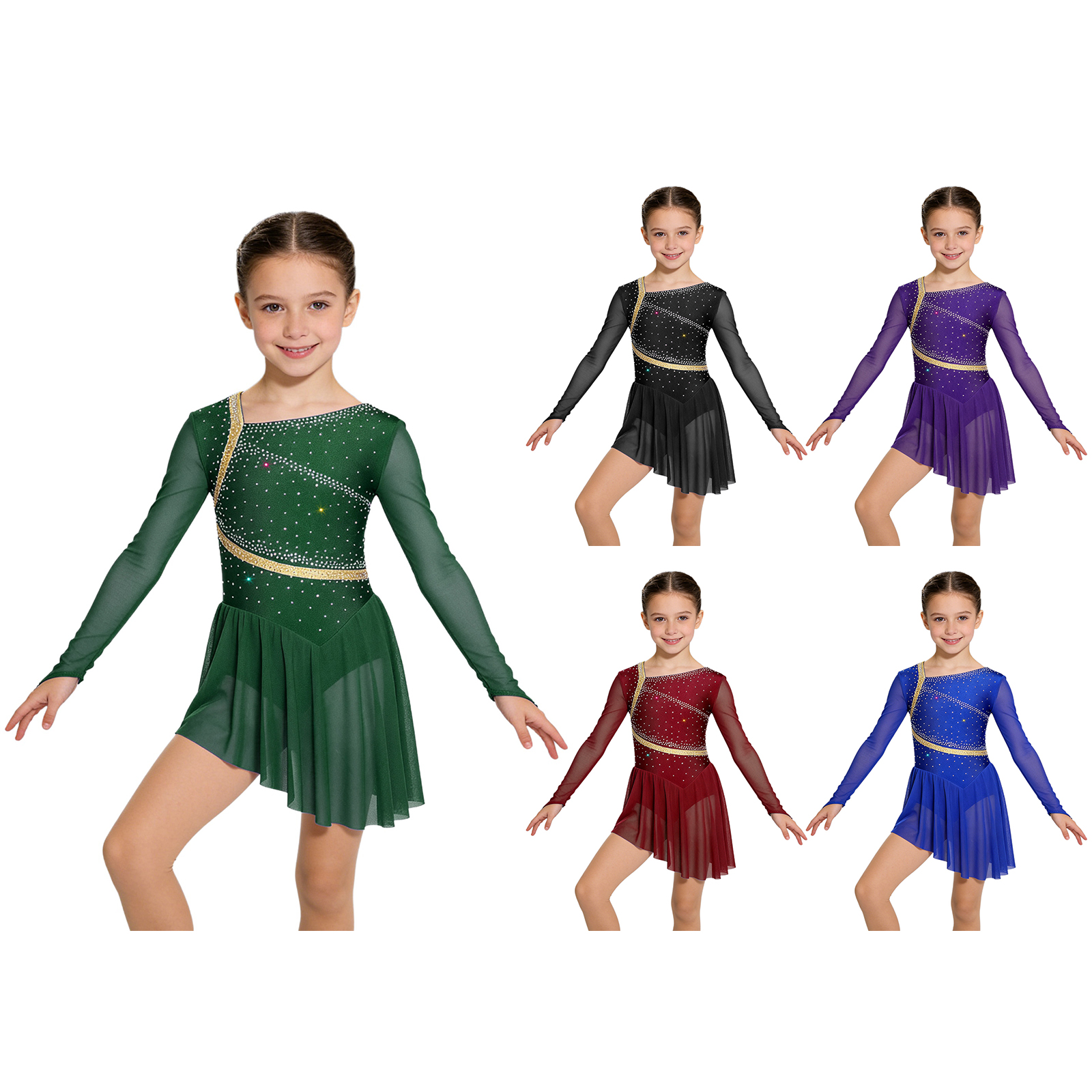 Kids Girls Figure Skating Lyri - مراجعة Rhinestone Banding Trim وسعره