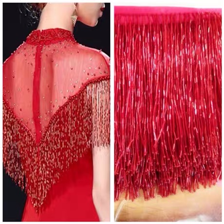 Silver Bead Fringe Trim For Ha - مراجعة Beaded Trim Fringe وسعره