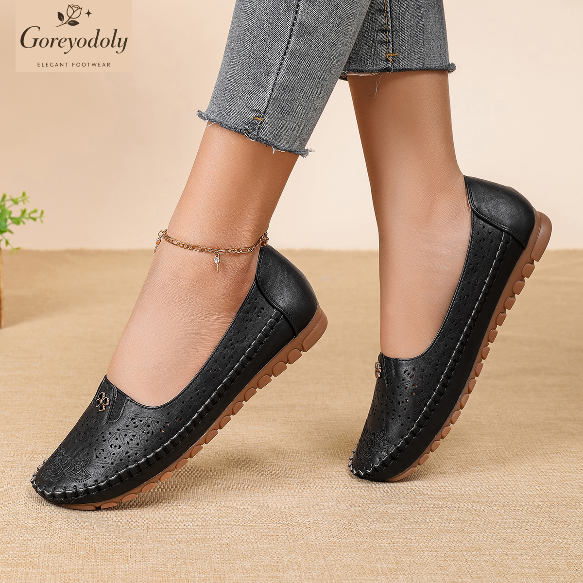 Goreyodoly women loafers flora - مراجعة Embroidery Embellishments وسعره