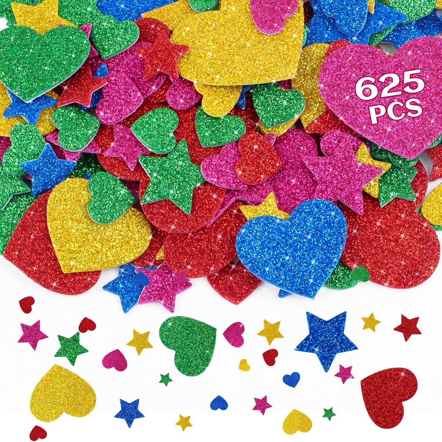 625Pcs Glitter Heart Foam Stic - مراجعة Glitter Vinyl Roll وسعره