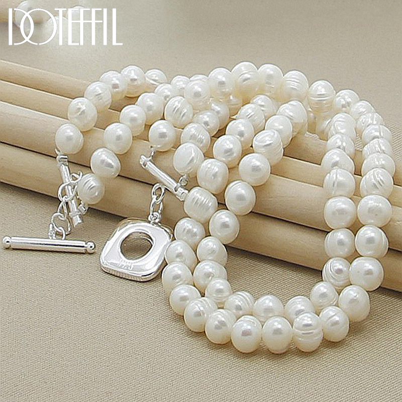 DOTEFFIL 8mm Double White Natu - مراجعة Pearl Trim Chain وسعره