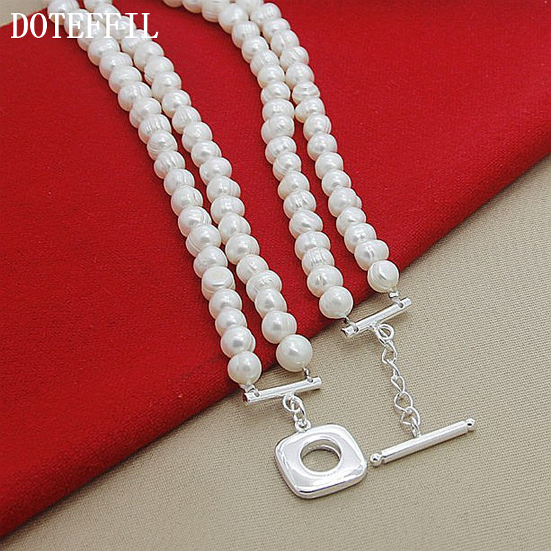 DOTEFFIL 8mm Double White Natu - مراجعة Pearl Trim Chain وسعره