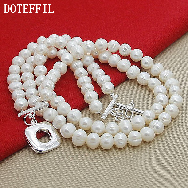 DOTEFFIL 8mm Double White Natu - مراجعة Pearl Trim Chain وسعره