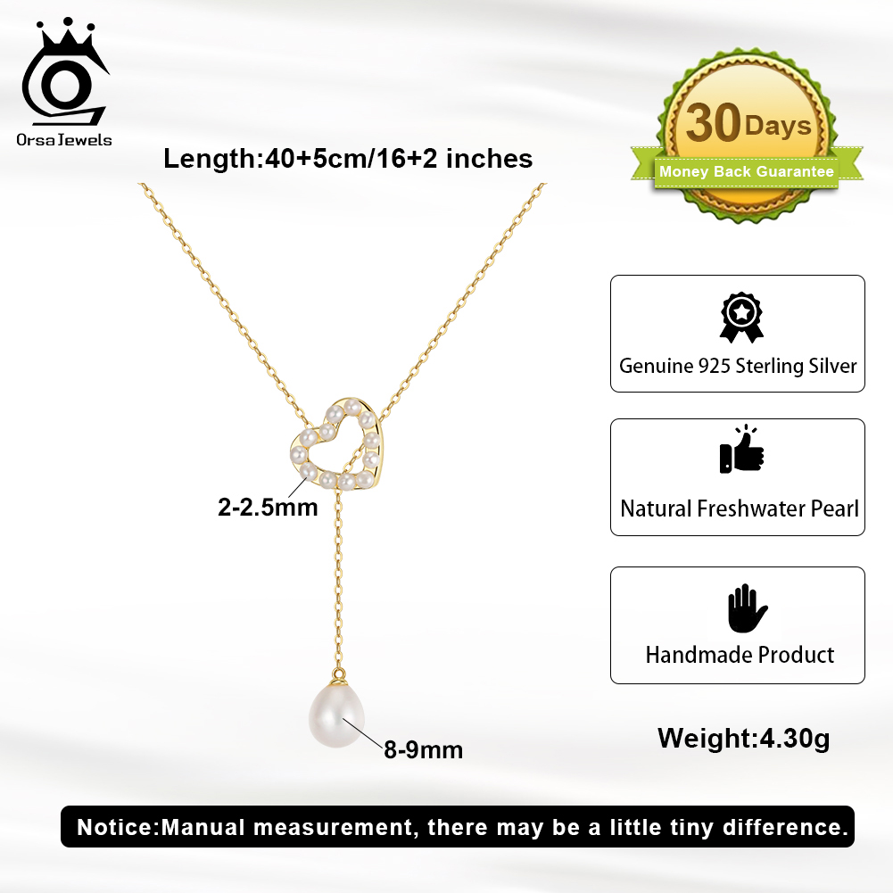 ORSA JEWELS S925 Love Heart Pe - مراجعة Pearl Trim Chain وسعره