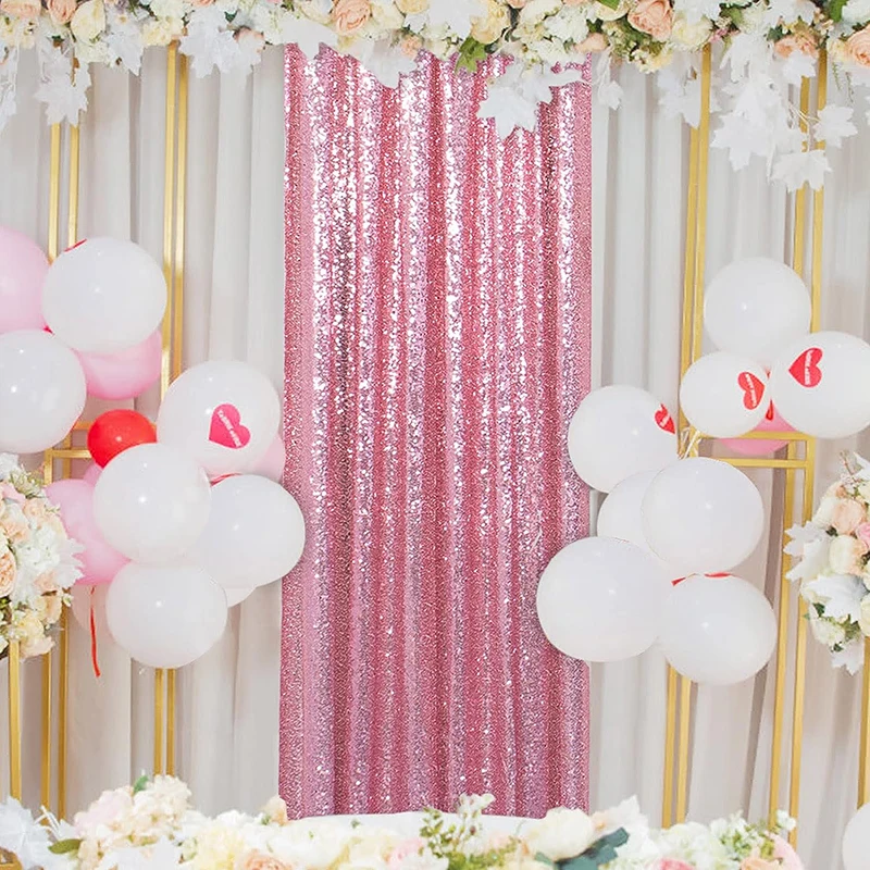 1PC Pink Sequin Backdrop Curta - مراجعة Sequin Fabric Panel وسعره