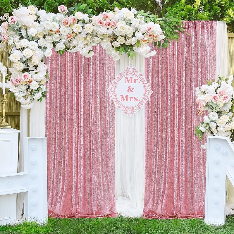 1PC Pink Sequin Backdrop Curta - مراجعة Sequin Fabric Panel وسعره