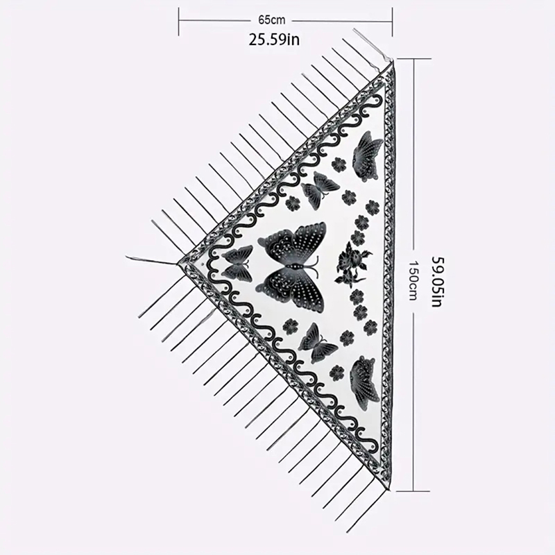 Fashion Triangle Scarf Butterf - مراجعة Tassel Fringe Trim وسعره