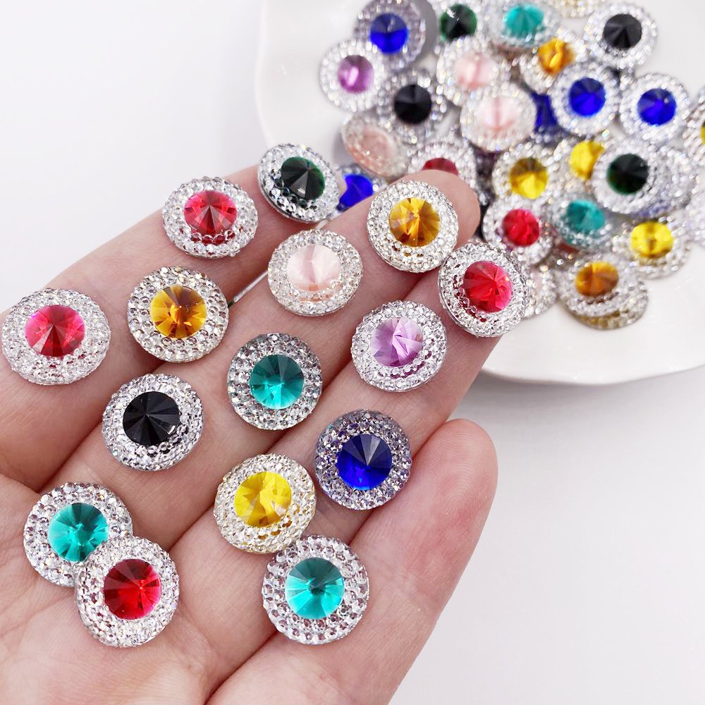 Resin 10/12/16mm Double Color  - مراجعة Embellishment Glue Craft وسعره