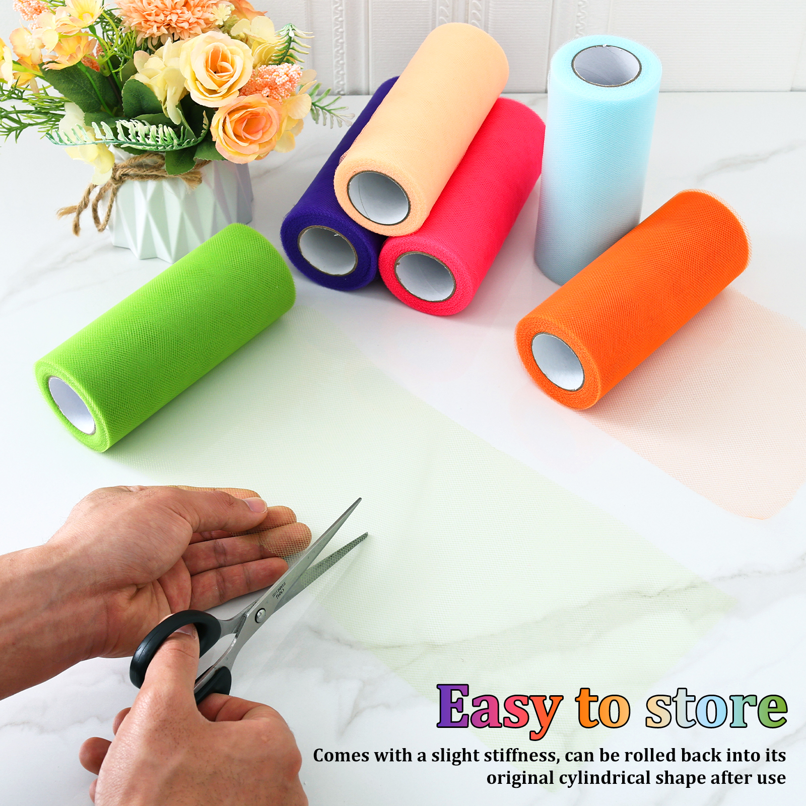 6 Colours Organza Tulle Fabric - مراجعة Organza Ribbon Spool وسعره