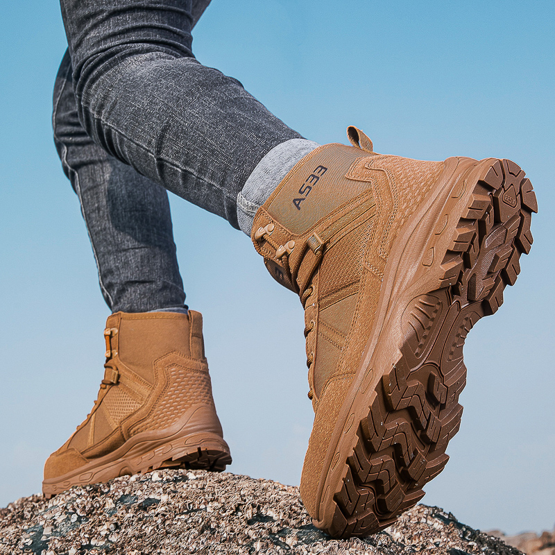 Men's Military Tactical Boots  - مراجعة Guipure Lace Panel وسعره