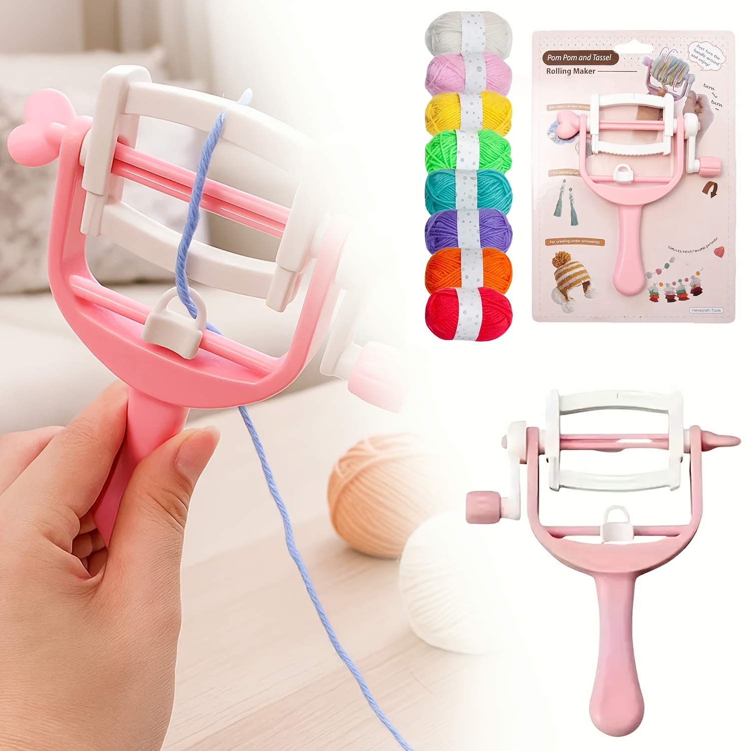 Hand-cranked Winding Coil Fur  - مراجعة Pom Pom Maker Tool وسعره