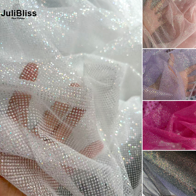 Shimmering White Glitter Tulle - مراجعة Sequin Fabric Panel وسعره