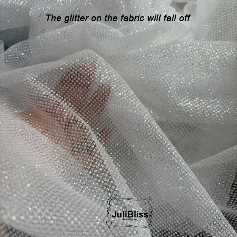 Shimmering White Glitter Tulle - مراجعة Sequin Fabric Panel وسعره
