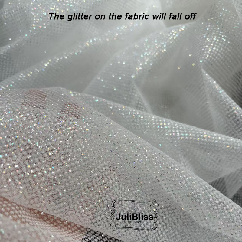 Shimmering White Glitter Tulle - مراجعة Sequin Fabric Panel وسعره