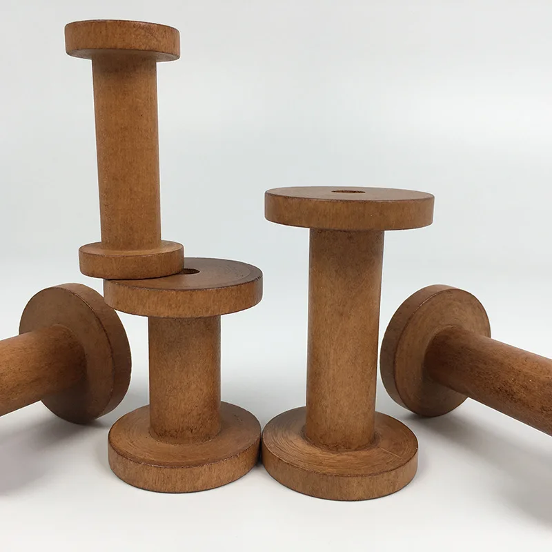 1Pc Vintage Wooden Spools DIY  - مراجعة Organza Ribbon Spool وسعره